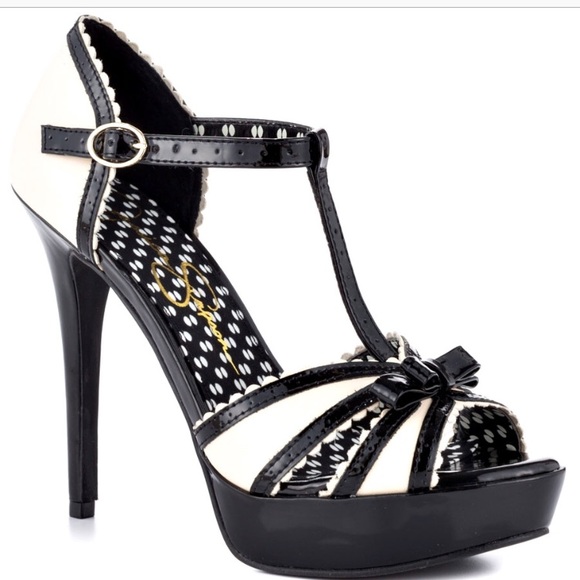 jessica simpson black and white heels